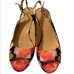 Nine West Floral High Heel Shoes Size 7 1/2 Med